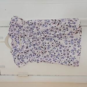 LOFT Summer Flowers Ruffle Top